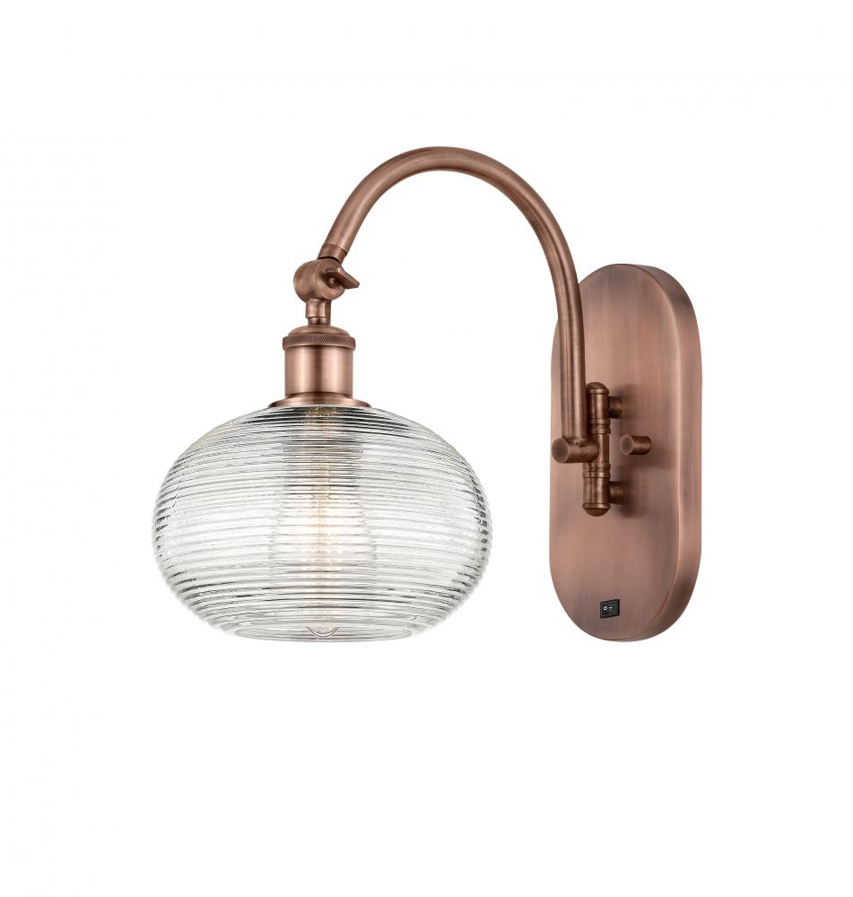 Ithaca - 1 Light - 8 inch - Antique Copper - Adjustable Swing Arm