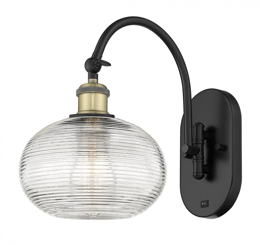 Ithaca - 1 Light - 8 inch - Black Antique Brass - Adjustable Swing Arm