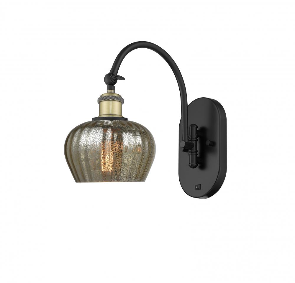 Fenton - 1 Light - 7 inch - Black Antique Brass - Adjustable Swing Arm