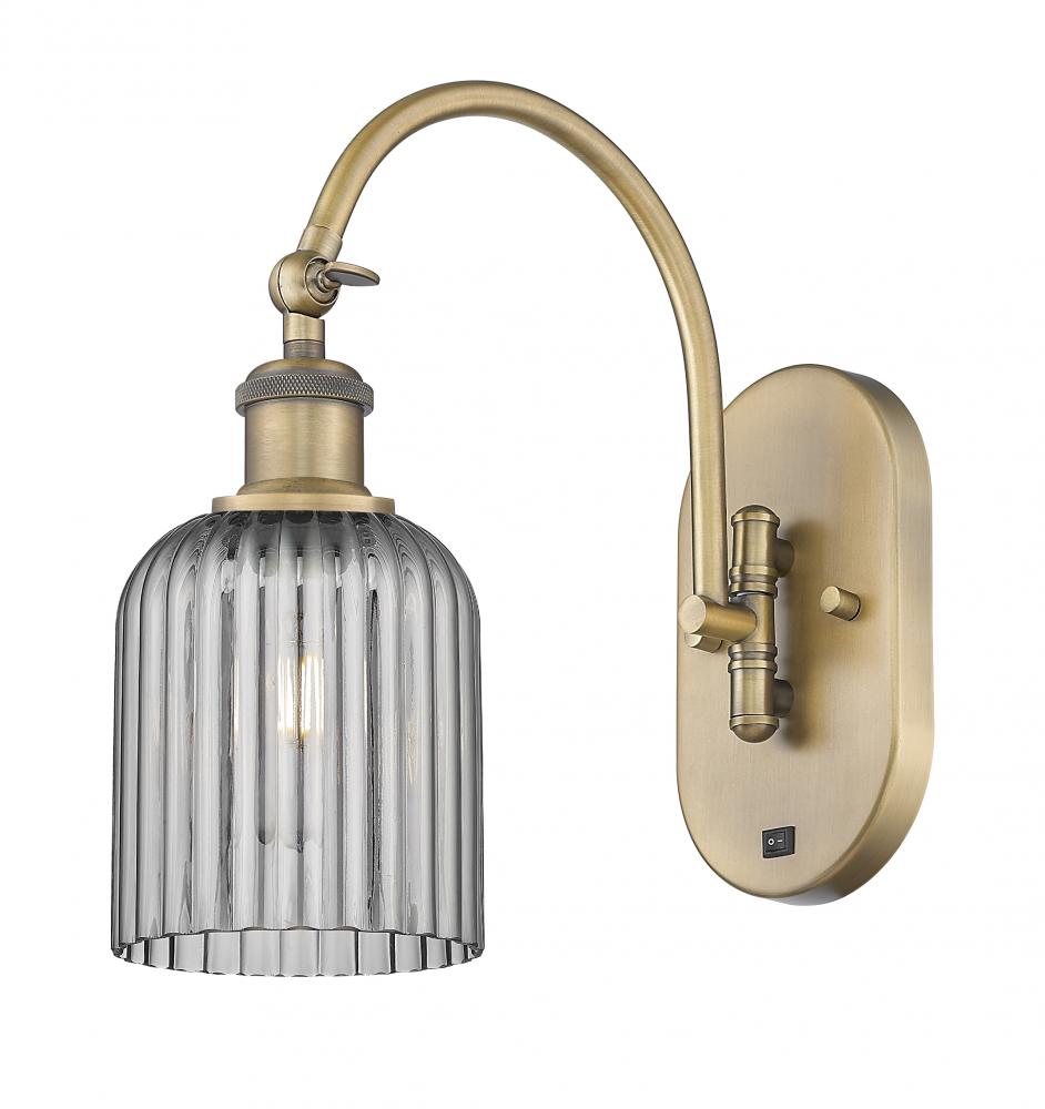 Bridal Veil - 1 Light - 5 inch - Brushed Brass - Adjustable Swing Arm