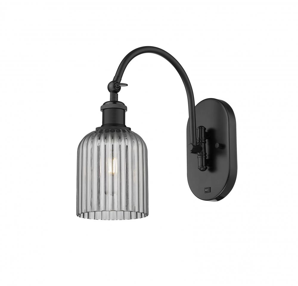 Bridal Veil - 1 Light - 5 inch - Matte Black - Adjustable Swing Arm