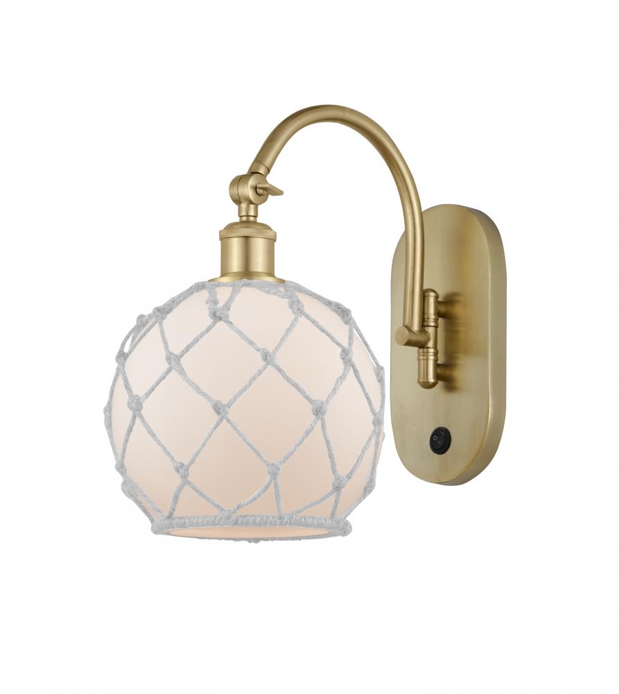 Farmhouse Rope - 1 Light - 8 inch - Satin Gold - Adjustable Swing Arm