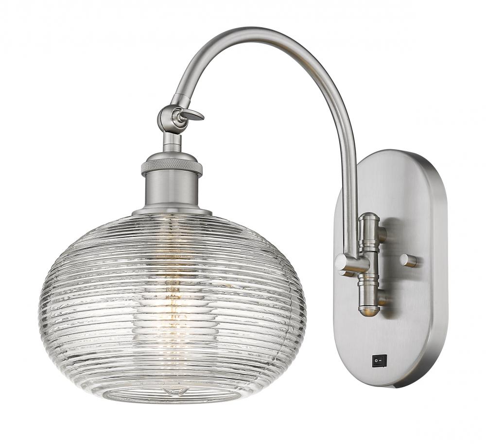 Ithaca - 1 Light - 8 inch - Brushed Satin Nickel - Adjustable Swing Arm