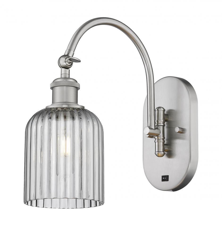 Bridal Veil - 1 Light - 5 inch - Brushed Satin Nickel - Adjustable Swing Arm