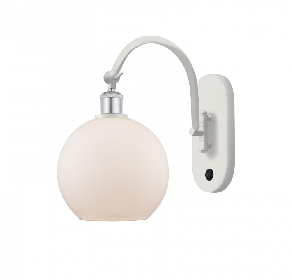 Athens - 1 Light - 8 inch - White Polished Chrome - Adjustable Swing Arm