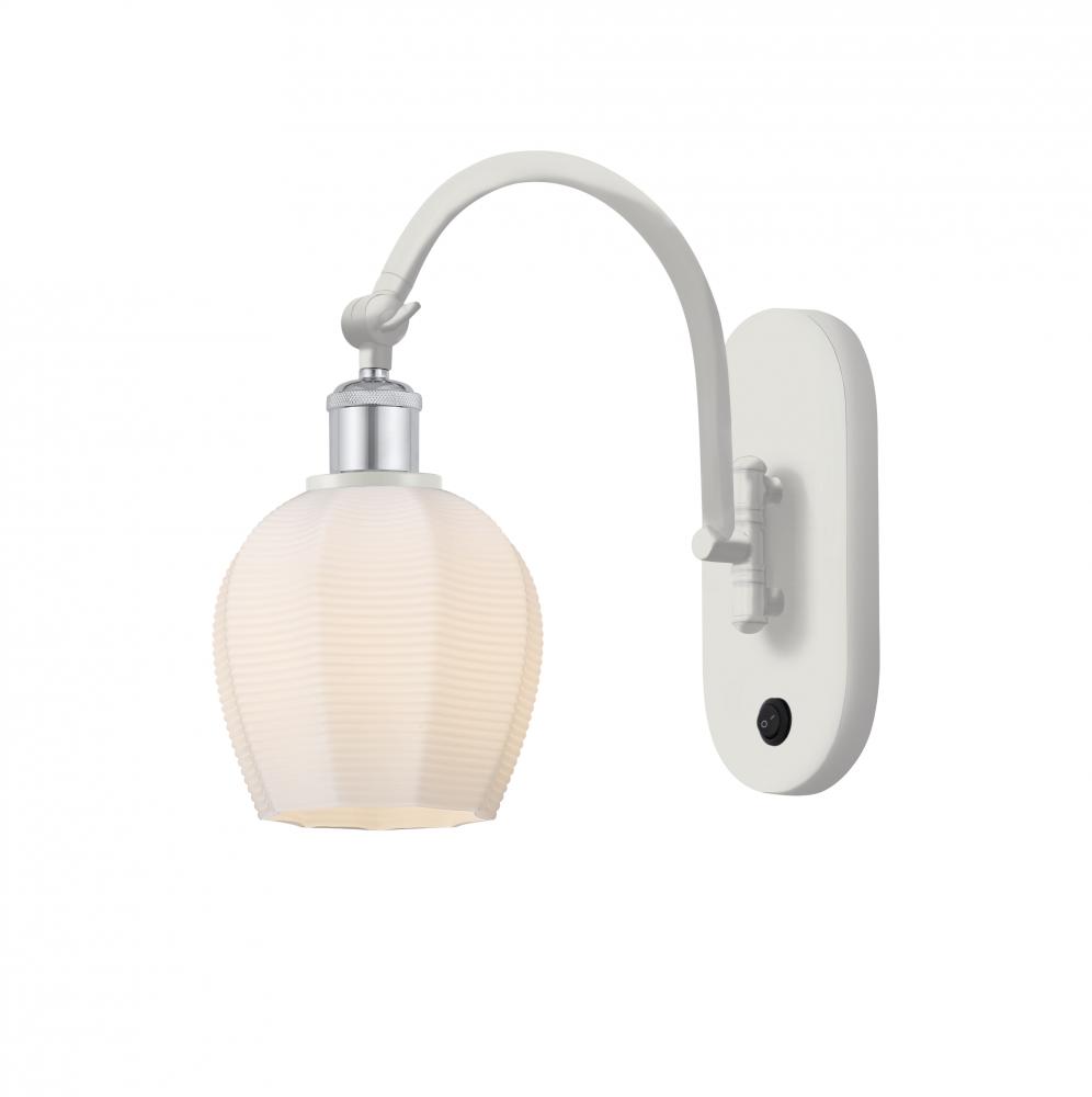 Norfolk - 1 Light - 6 inch - White Polished Chrome - Adjustable Swing Arm