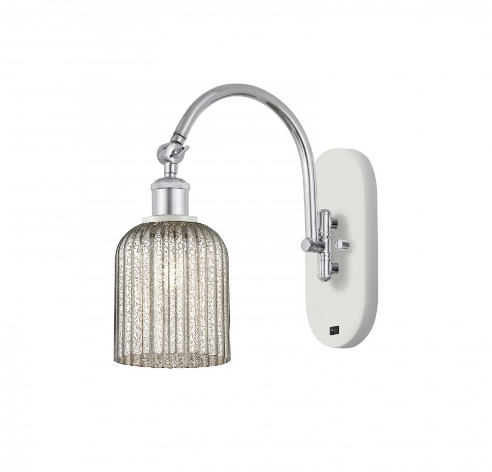 Bridal Veil - 1 Light - 5 inch - White Polished Chrome - Adjustable Swing Arm