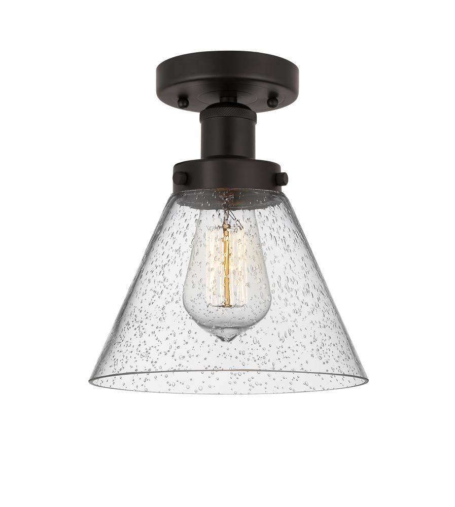 Cone - 1 Light - 8 inch - Oil Rubbed Bronze - Semi-Flush Mount