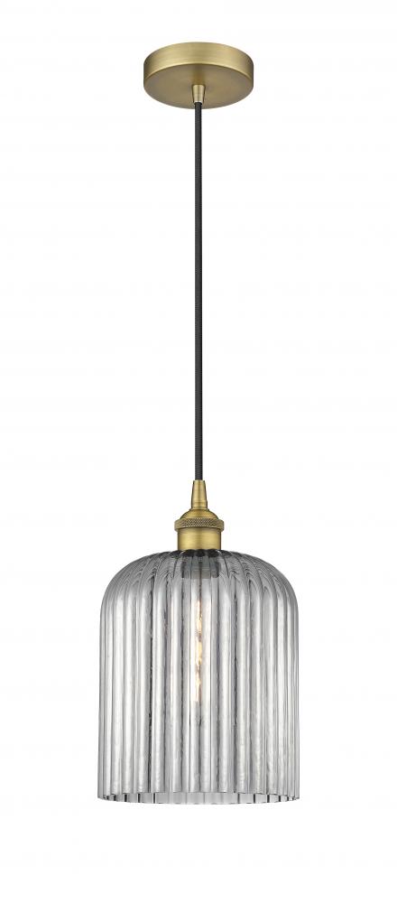 Bridal Veil - 1 Light - 5 inch - Brushed Brass - Cord hung - Mini Pendant