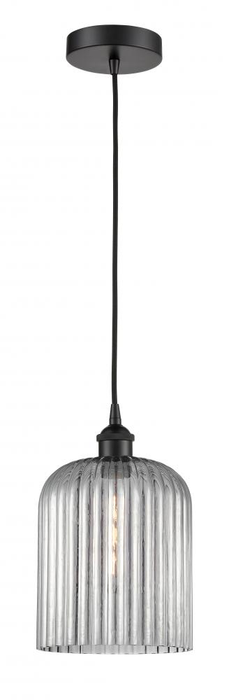 Bridal Veil - 1 Light - 5 inch - Matte Black - Cord hung - Mini Pendant