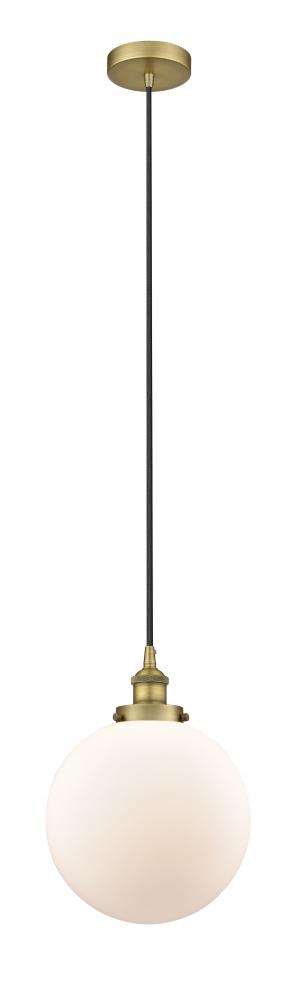 Beacon - 1 Light - 10 inch - Brushed Brass - Cord hung - Mini Pendant