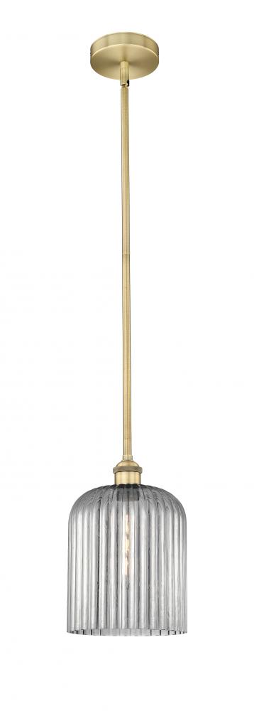Bridal Veil - 1 Light - 5 inch - Brushed Brass - Cord hung - Mini Pendant