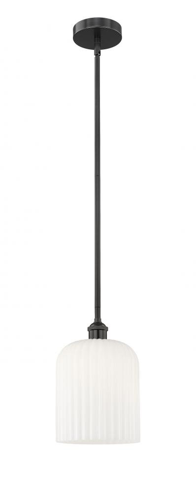 Bridal Veil - 1 Light - 5 inch - Matte Black - Cord hung - Mini Pendant