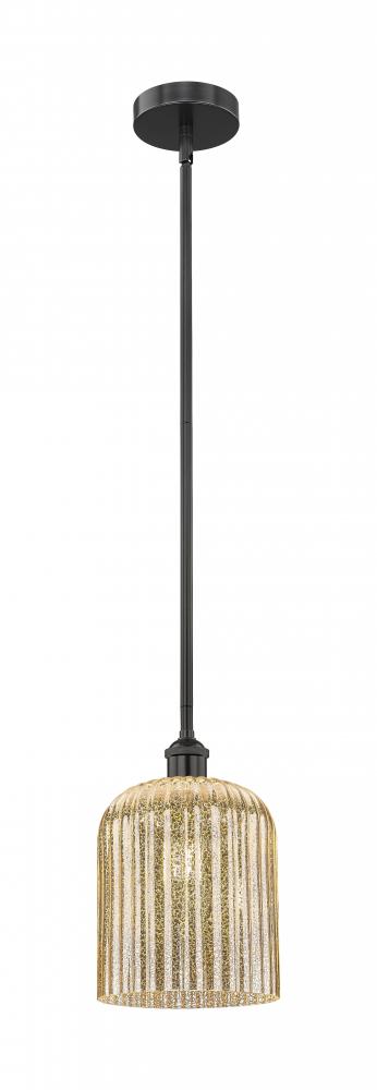 Bridal Veil - 1 Light - 5 inch - Matte Black - Cord hung - Mini Pendant