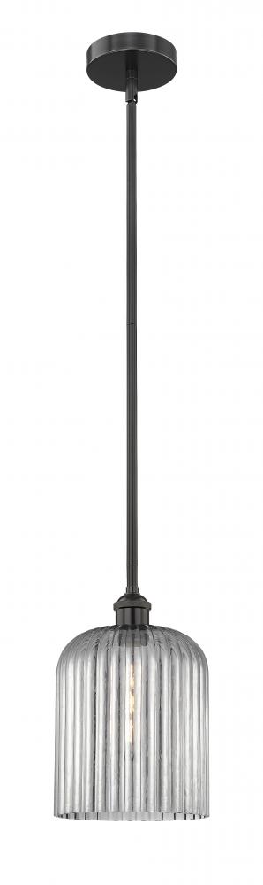 Bridal Veil - 1 Light - 5 inch - Matte Black - Cord hung - Mini Pendant