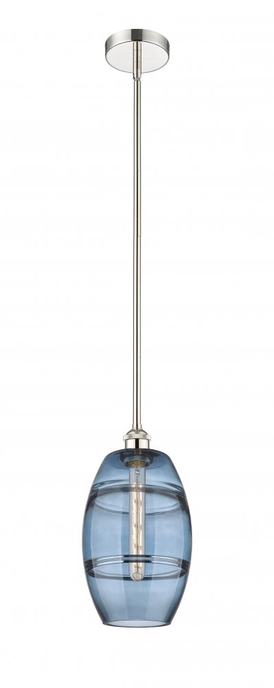 Vaz - 1 Light - 8 inch - Polished Nickel - Cord hung - Mini Pendant