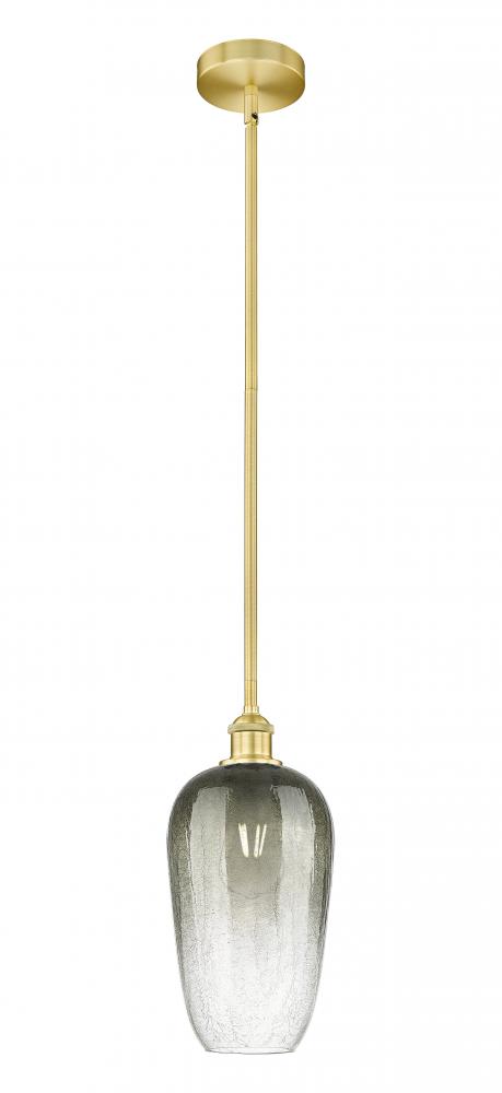 Brookhaven Flute - 1 Light - 7 inch - Satin Gold - Stem hung - Mini Pendant