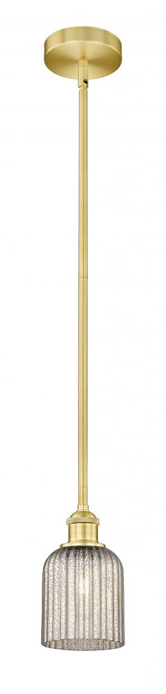 Bridal Veil - 1 Light - 5 inch - Satin Gold - Cord hung - Mini Pendant