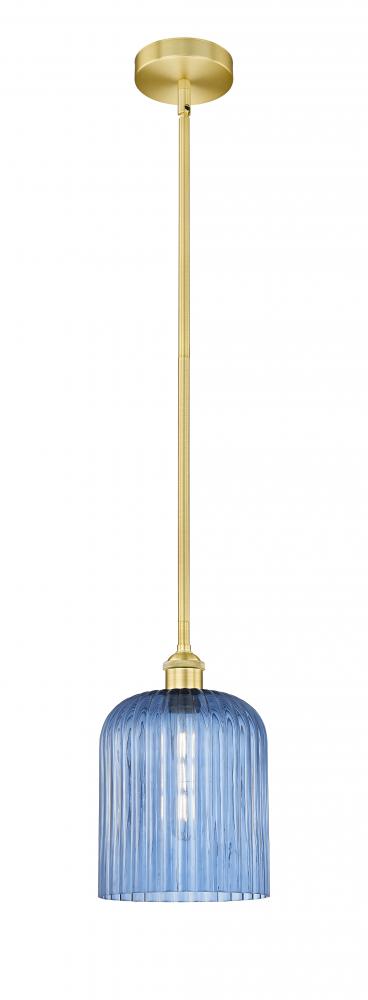 Bridal Veil - 1 Light - 5 inch - Satin Gold - Cord hung - Mini Pendant