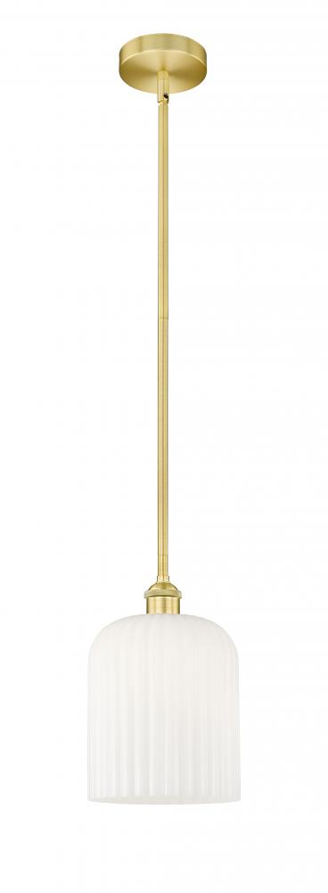 Bridal Veil - 1 Light - 5 inch - Satin Gold - Cord hung - Mini Pendant