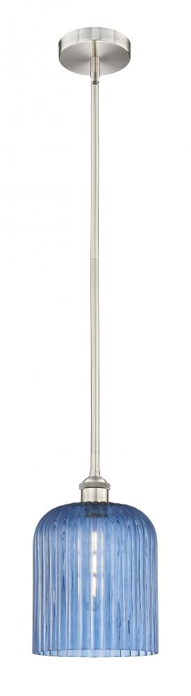 Bridal Veil - 1 Light - 5 inch - Brushed Satin Nickel - Cord hung - Mini Pendant