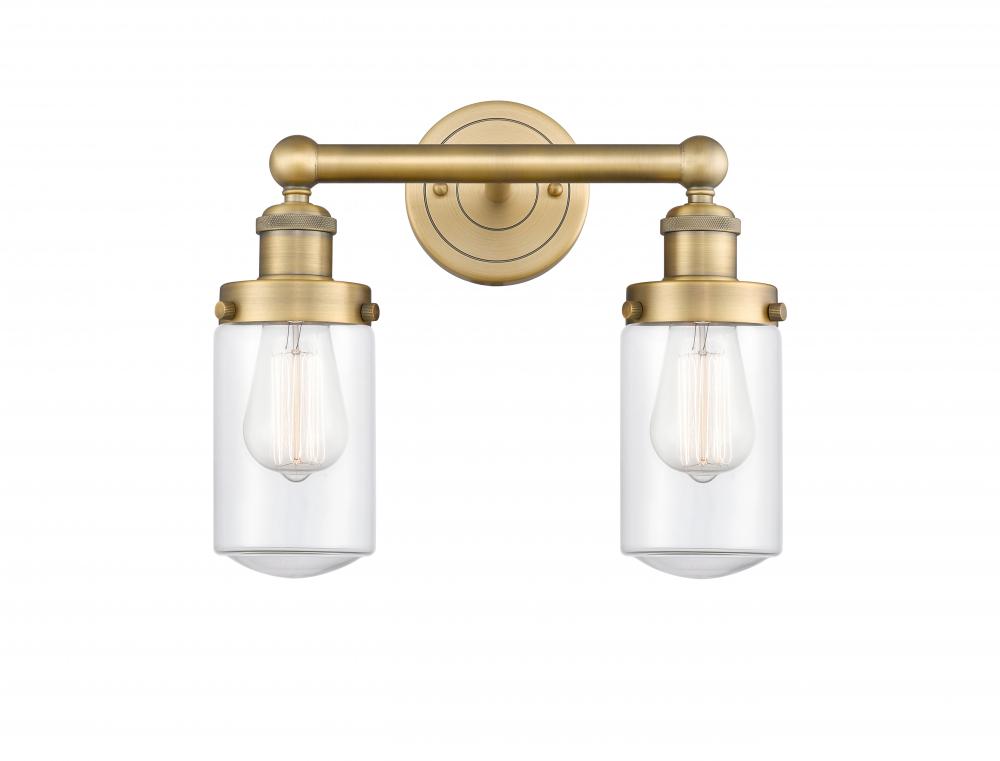 Dover - 2 Light - 14 inch - Brushed Brass - Bath Vanity Light