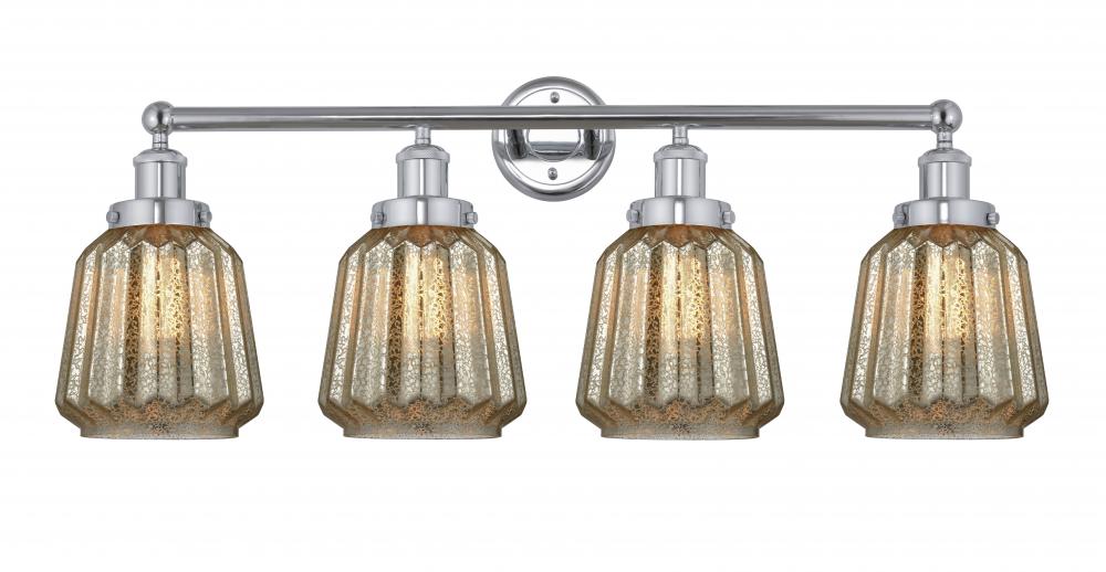 Chatham - 4 Light - 34 inch - Polished Chrome - Bath Vanity Light