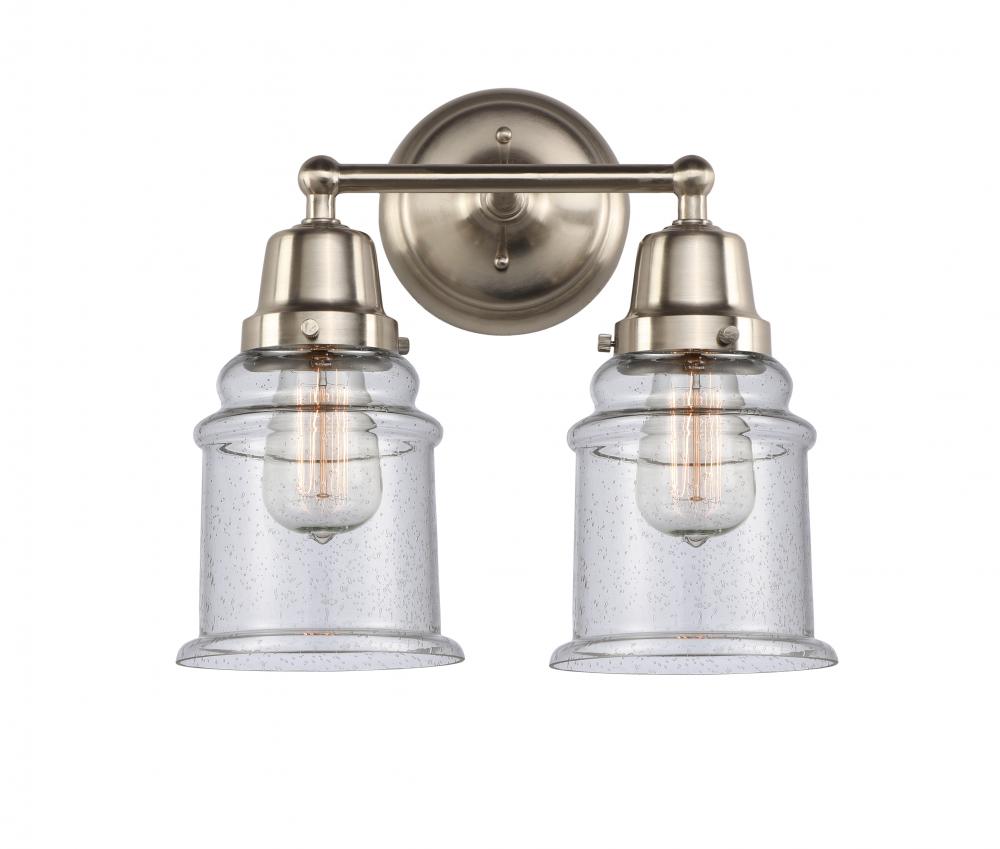 Canton - 2 Light - 14 inch - Brushed Satin Nickel - Bath Vanity Light