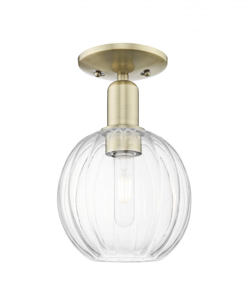 Preston - 1 Light - 6 inch - Antique Brass - Semi-Flush Mount