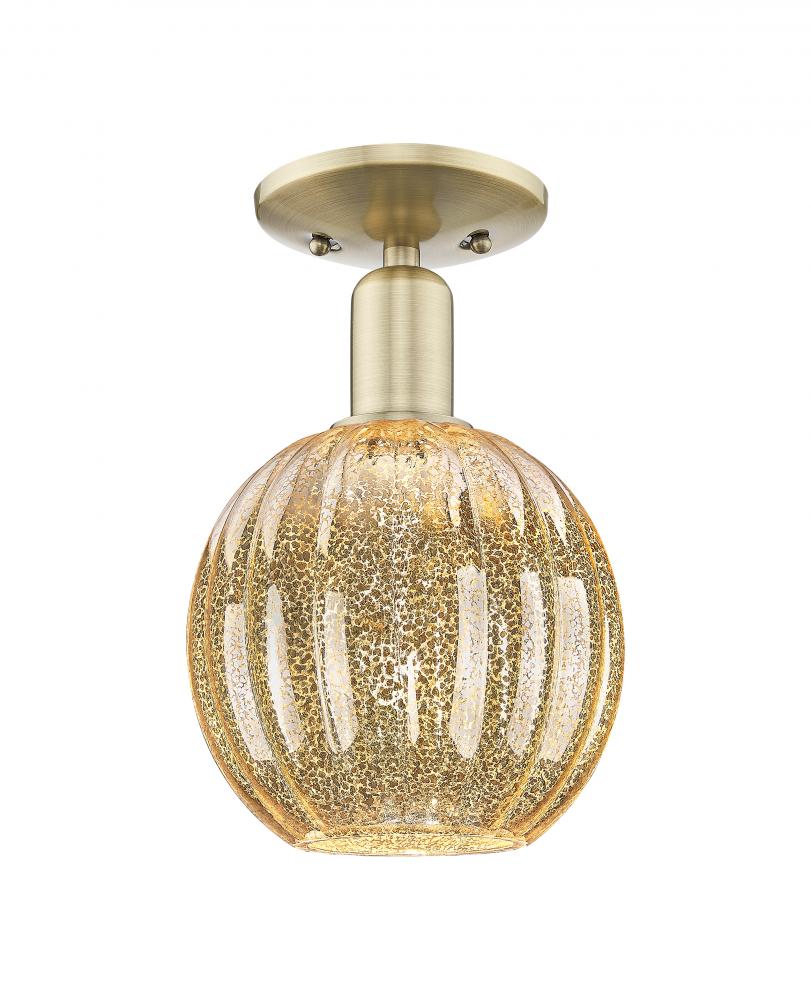 Preston - 1 Light - 6 inch - Antique Brass - Semi-Flush Mount