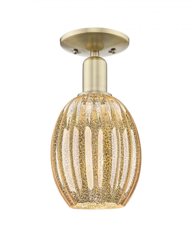 Preston - 1 Light - 6 inch - Antique Brass - Semi-Flush Mount
