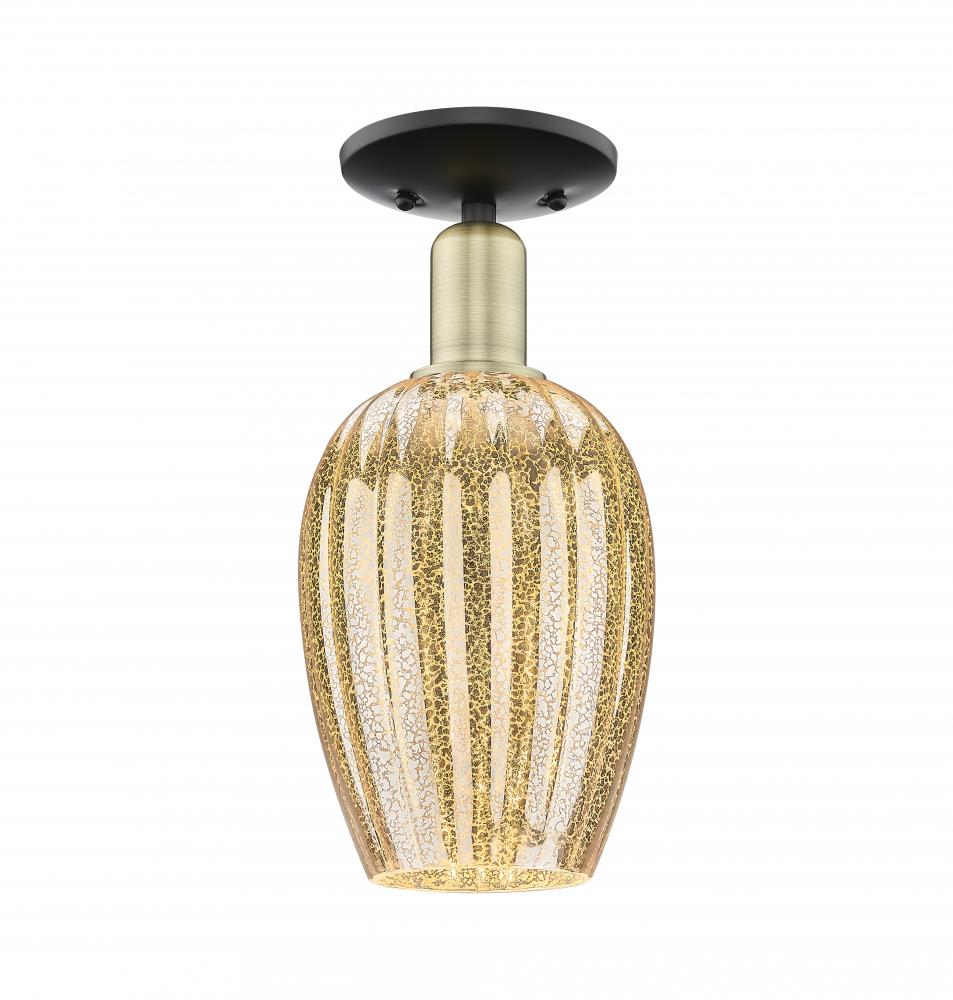 Preston - 1 Light - 6 inch - Black Antique Brass - Semi-Flush Mount