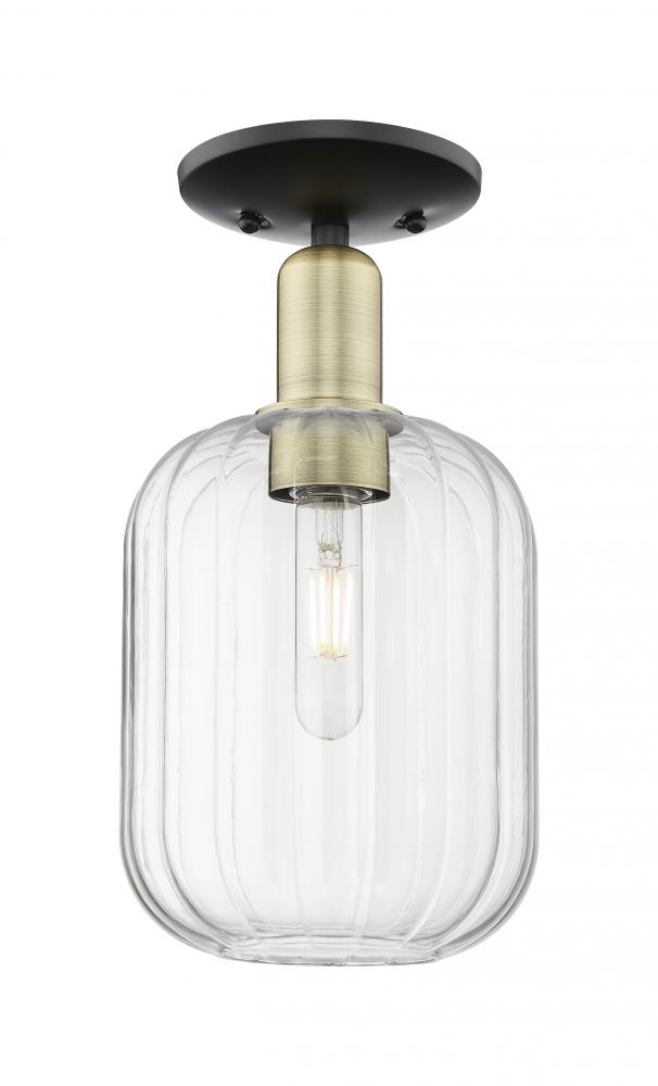 Preston - 1 Light - 6 inch - Black Antique Brass - Semi-Flush Mount