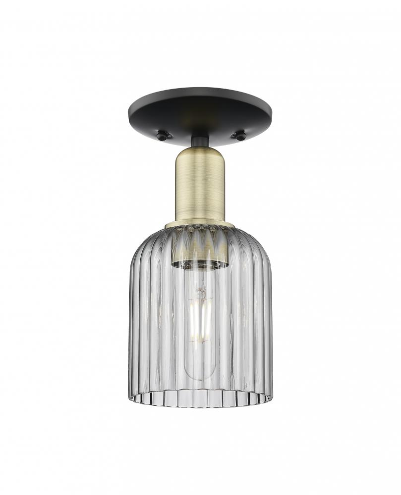Bridal Veil - 1 Light - 6 inch - Black Antique Brass - Semi-Flush Mount