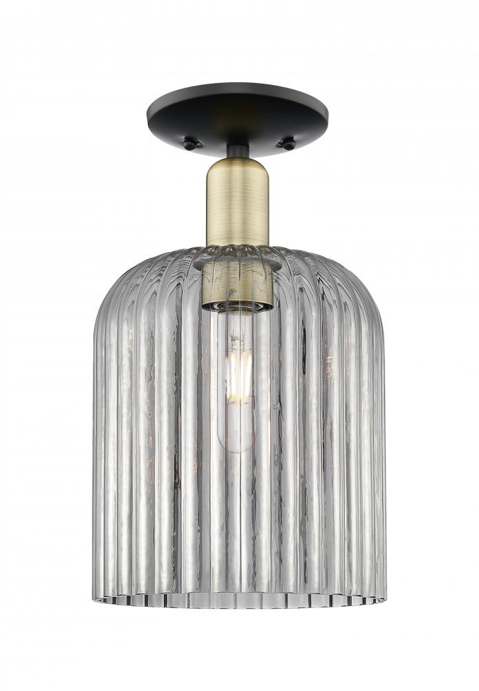 Bridal Veil - 1 Light - 8 inch - Black Antique Brass - Semi-Flush Mount