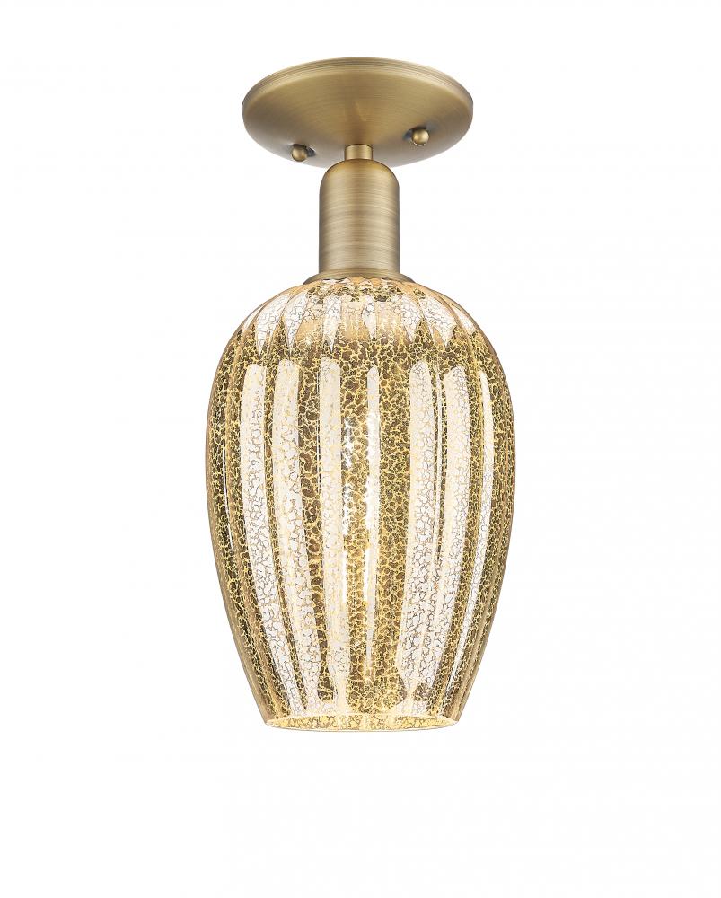 Preston - 1 Light - 6 inch - Brushed Brass - Semi-Flush Mount