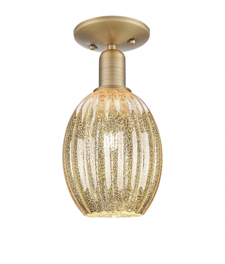 Preston - 1 Light - 6 inch - Brushed Brass - Semi-Flush Mount