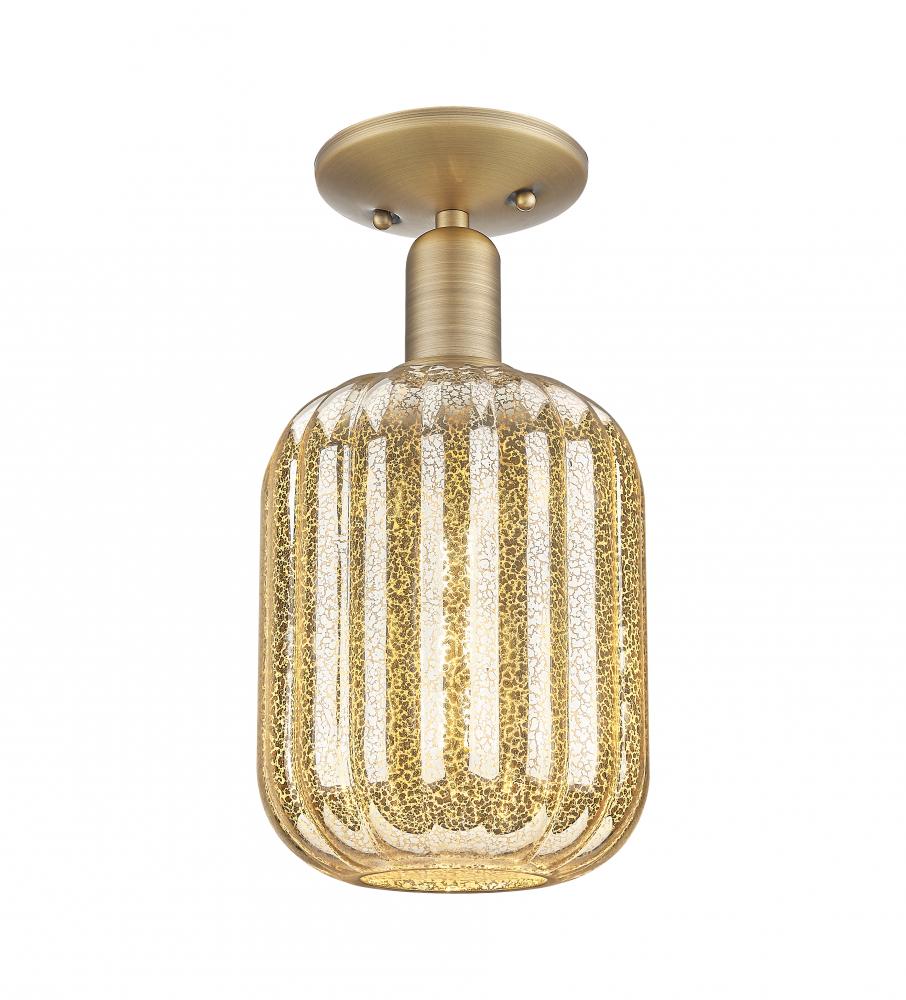 Preston - 1 Light - 6 inch - Brushed Brass - Semi-Flush Mount
