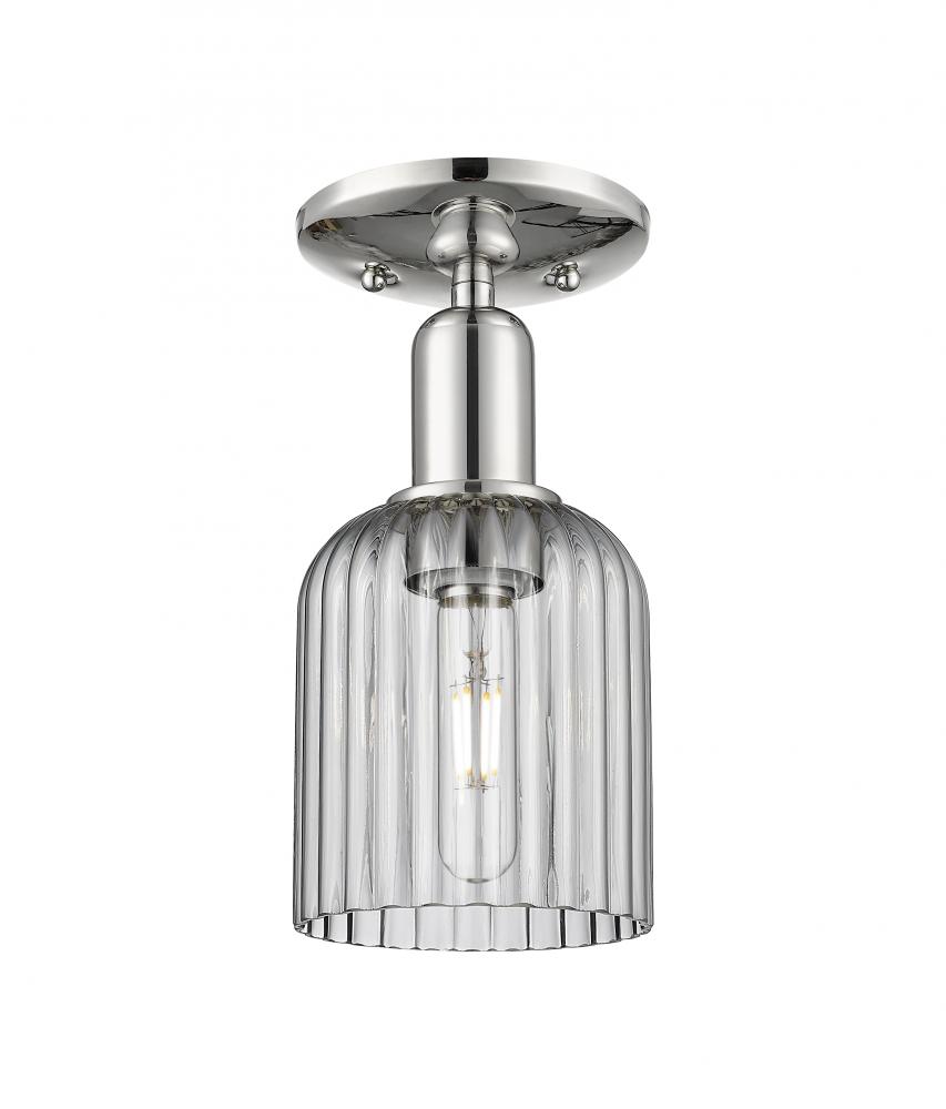 Bridal Veil - 1 Light - 6 inch - Polished Nickel - Semi-Flush Mount