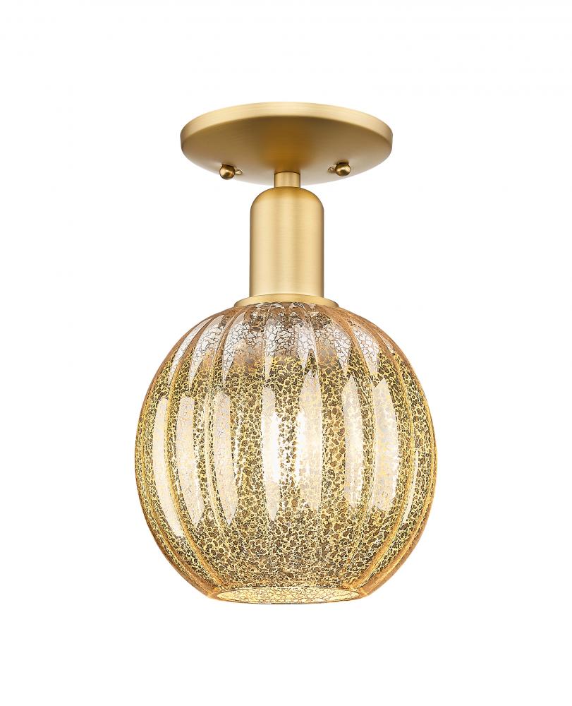 Preston - 1 Light - 6 inch - Satin Gold - Semi-Flush Mount
