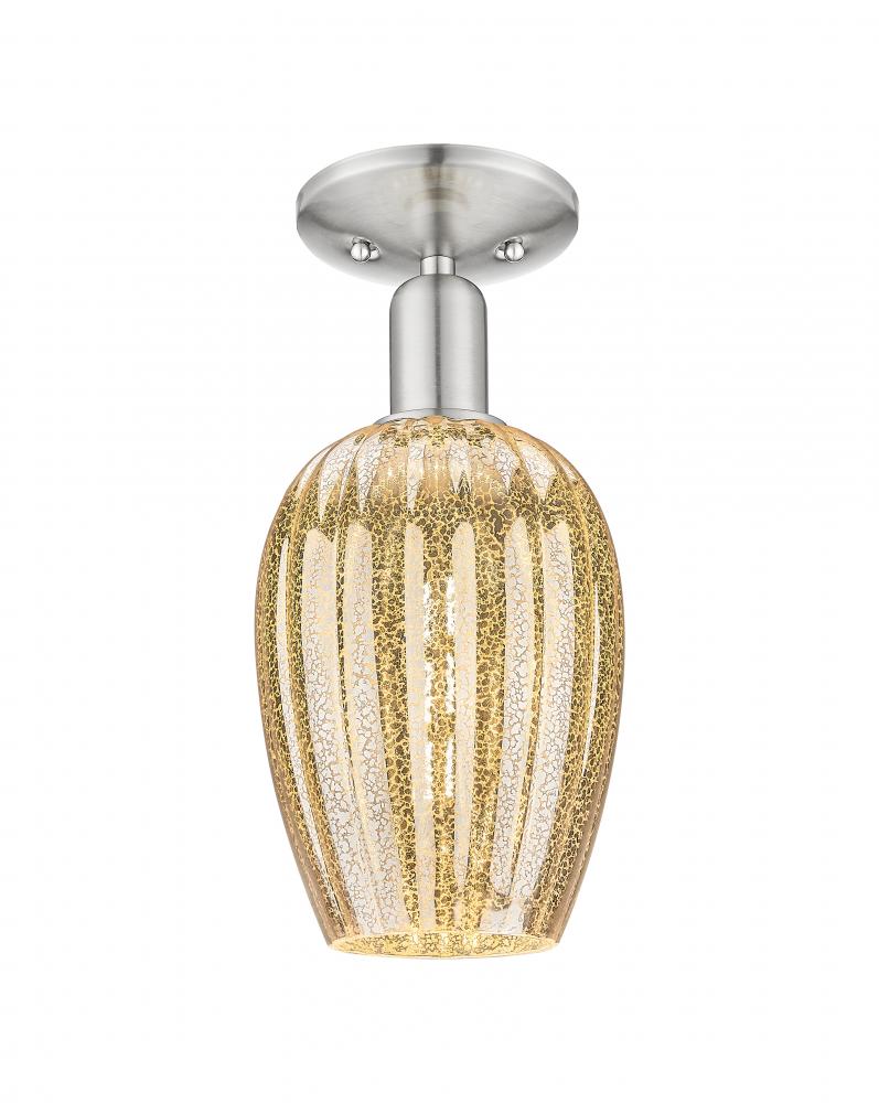 Preston - 1 Light - 6 inch - Brushed Satin Nickel - Semi-Flush Mount