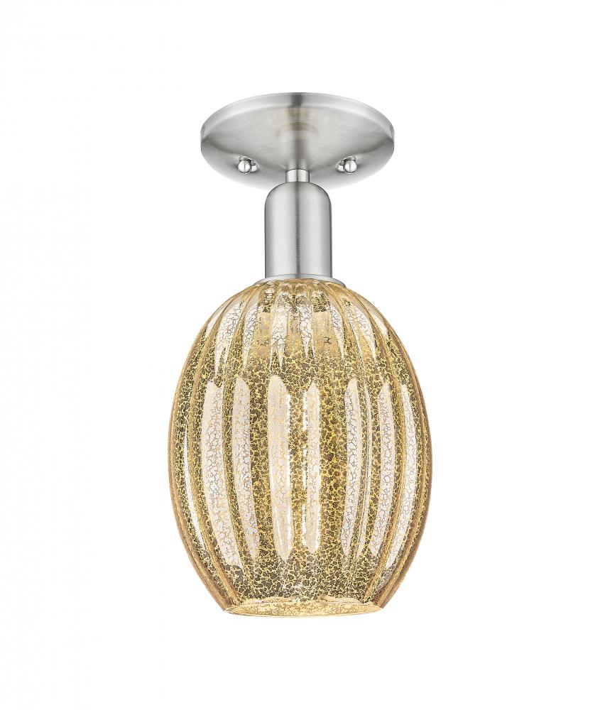 Preston - 1 Light - 6 inch - Brushed Satin Nickel - Semi-Flush Mount