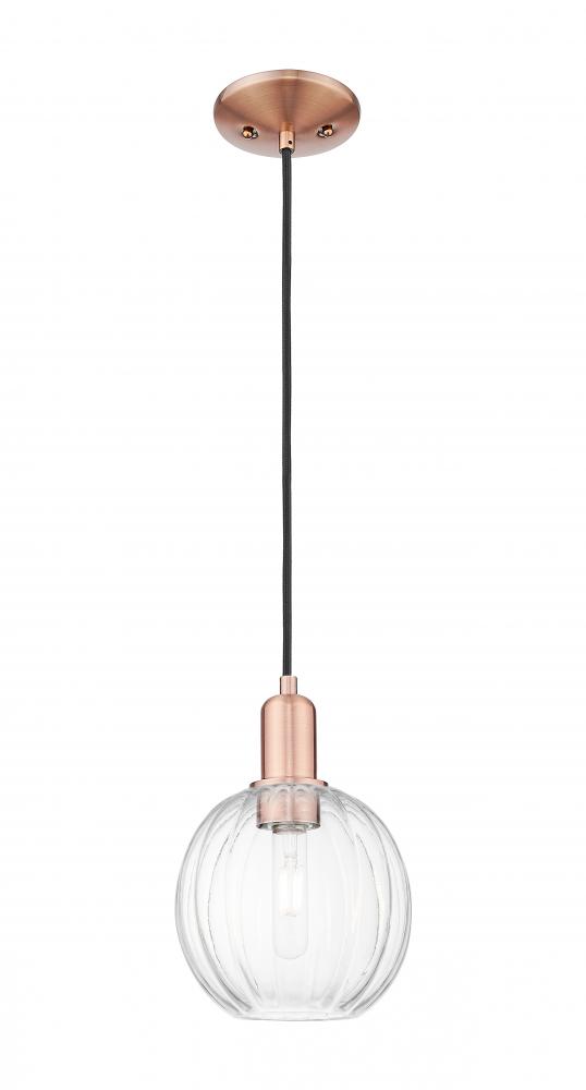 Preston - 1 Light - 6 inch - Antique Copper - Cord hung - Mini Pendant