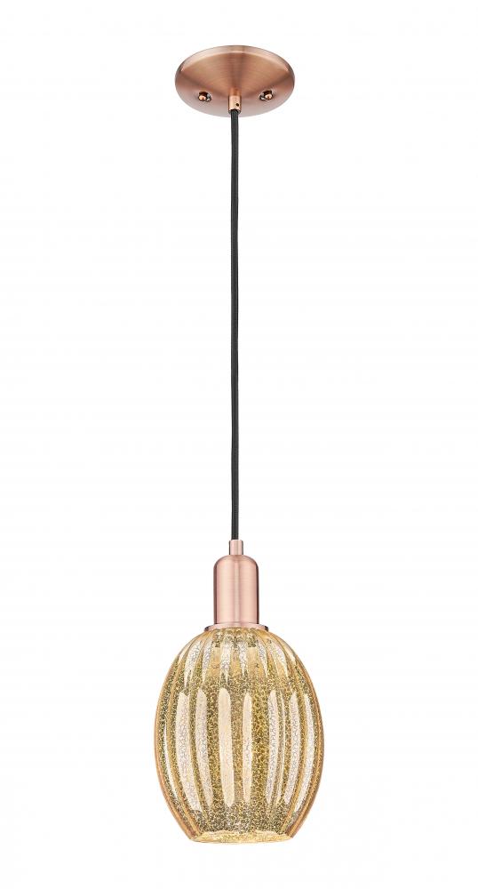 Preston - 1 Light - 6 inch - Antique Copper - Cord hung - Mini Pendant
