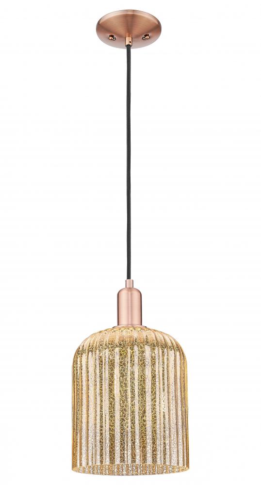 Bridal Veil - 1 Light - 8 inch - Antique Copper - Cord hung - Mini Pendant