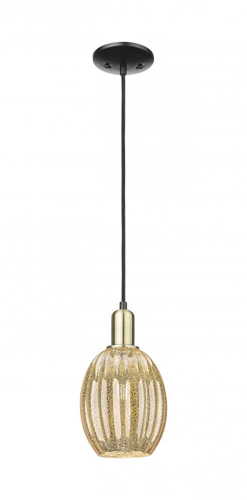 Preston - 1 Light - 6 inch - Black Antique Brass - Cord hung - Mini Pendant