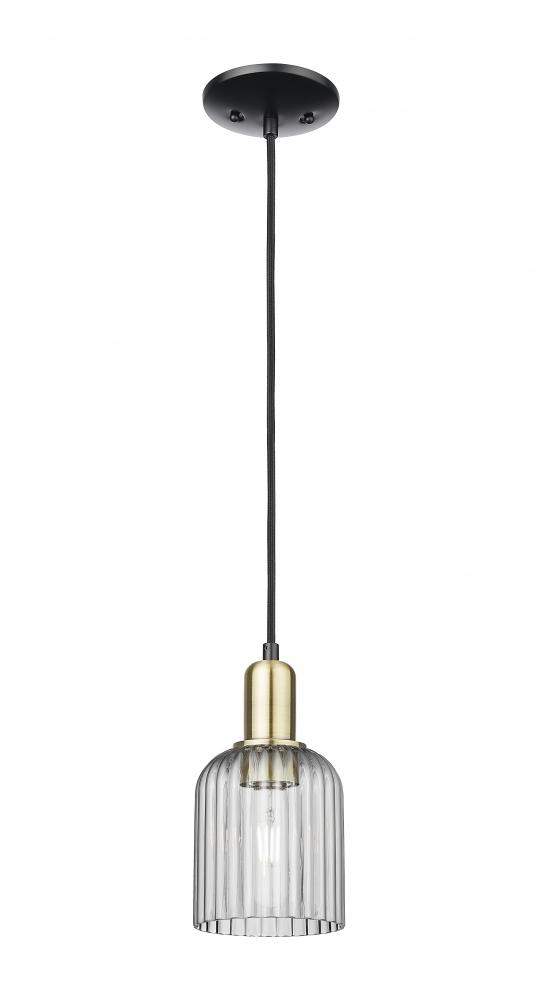 Bridal Veil - 1 Light - 6 inch - Black Antique Brass - Cord hung - Mini Pendant