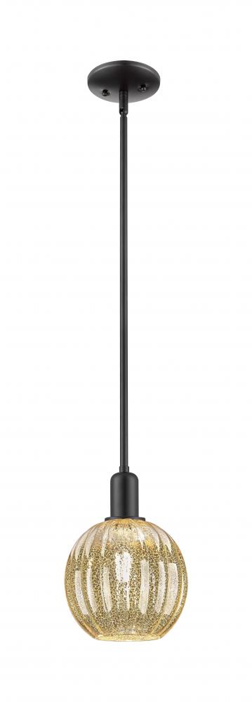 Preston - 1 Light - 6 inch - Matte Black - Cord hung - Mini Pendant