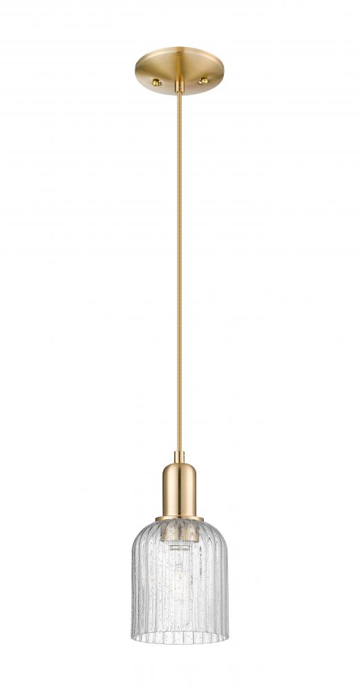 Bridal Veil - 1 Light - 6 inch - Champagne Bronze - Cord hung - Mini Pendant