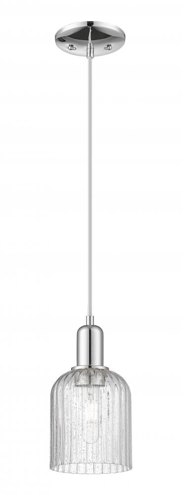 Bridal Veil - 1 Light - 6 inch - Polished Chrome - Cord hung - Mini Pendant